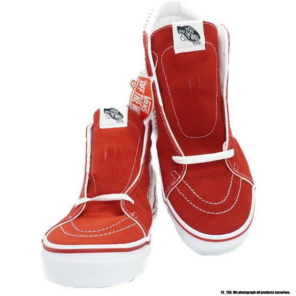 VANS SK8-HI CHILI PEPPER MEN'S SHOES (RED / WHITE) - Picture 2 of 6